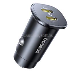 BASEUS GOTRIP autós töltő 2 Type-C aljzat 30W, PD gyorstöltő, FEKETE C00072300123-01 small