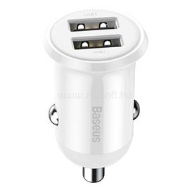 BASEUS GRAIN PRO autós töltő 2 USB aljzat 24W, gyorstöltő, FEHÉR CCALLP-02 small