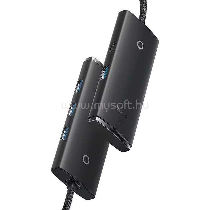 BASEUS LITE USB HUB 4in1 4 USB aljzat 3.0, 100cm, FEKETE