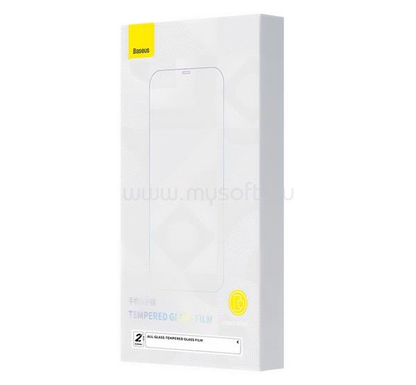 BASEUS iPhone 14 Pro Max BASEUS képernyővédő üveg 2db 2.5D, 9H, ÁTLÁTSZÓ