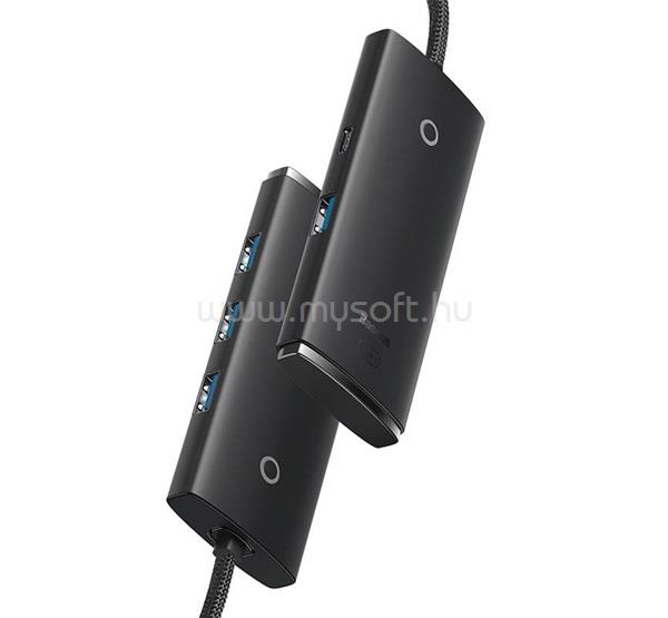 BASEUS LITE USB HUB 4in1 aktív, 100cm, FEKETE