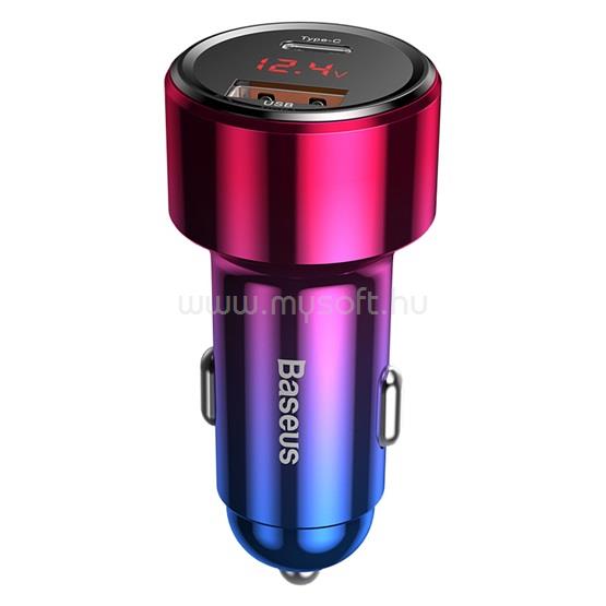 BASEUS Magic PPS autós gyorstöltő 45W, USB Type-A + USB Type-C (piros)