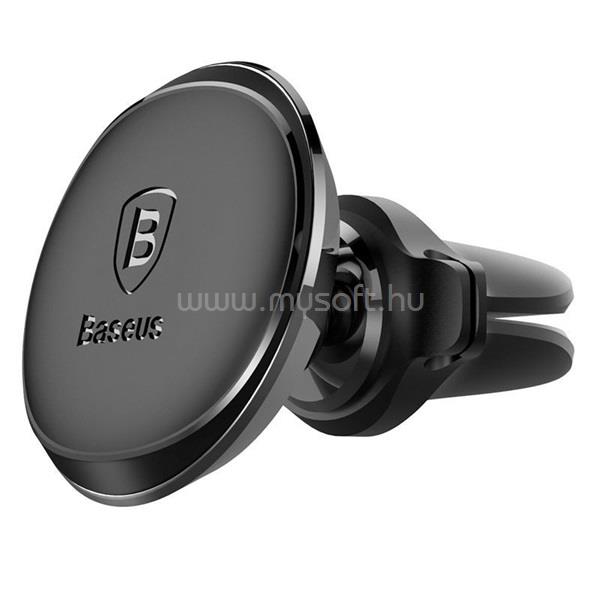 BASEUS mágneses autós telefontartó szellőzőnyílásra kábelcsipesszel SUGX020001 (fekete)