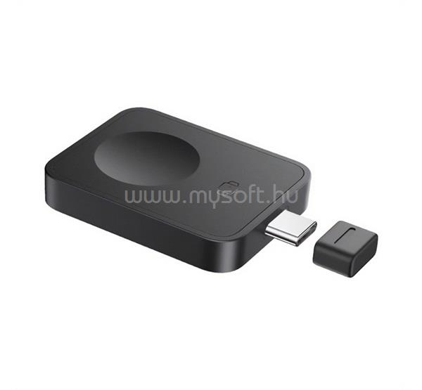 BASEUS Apple Watch Ultra 3 49mm / Series 11 46mm MAGPRO asztali töltő Type-C 2.5W, Apple Watch töltő, FEKETE