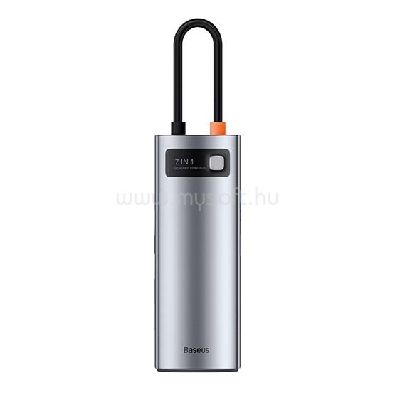 BASEUS Type-C HUB 7in1 aktív, SD/microSD kártyaolvasó, VILÁGOSSZÜRKE