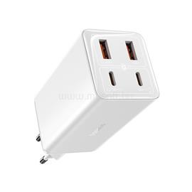 BASEUS P10162705212-00 GaN6 Pro 100W EU gyorstöltő adapter 1m USB Type-C - Type-C kábellel (fehér) P10162705212-00 small