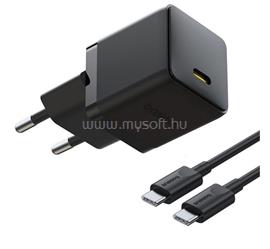 BASEUS BASEUS PALM 1C hálózati töltő Type-C aljzat 20W, PD gyorstöltő 3.0 + Type-C kábel, FEKETE P10111602113-01 small
