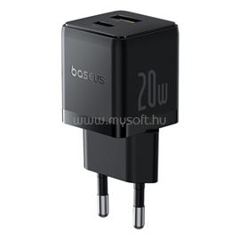 BASEUS PALM hálózati töltő USB+Type-C aljzat 20W, PD gyorstöltő 3.0, FEKETE P10111608113-00 small