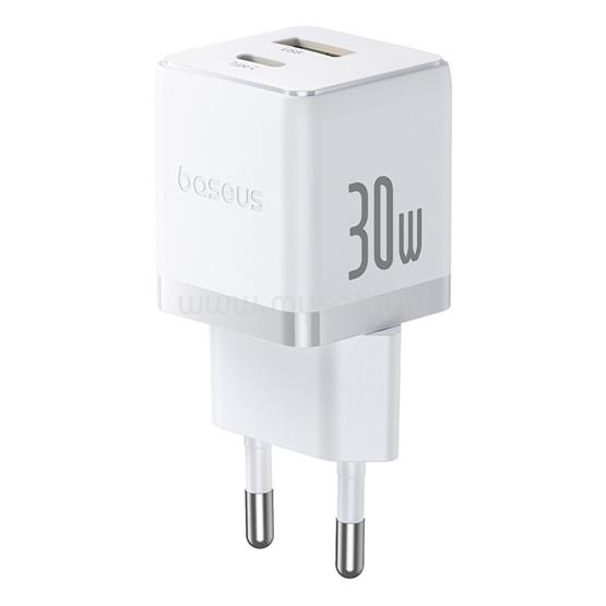 BASEUS BASEUS PALM hálózati töltő USB+Type-C aljzat 30W, PD gyorstöltő 3.0, FEHÉR
