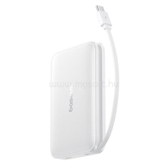 BASEUS PicoGo Qi2 Magnetic vezeték nélküli gyorstöltő powerbank 10000 mAh, 27W (fehér)