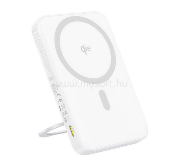 BASEUS PICOGO QI2 vésztöltő Type-C aljzat 5000mAh, kitámasztó, FEHÉR