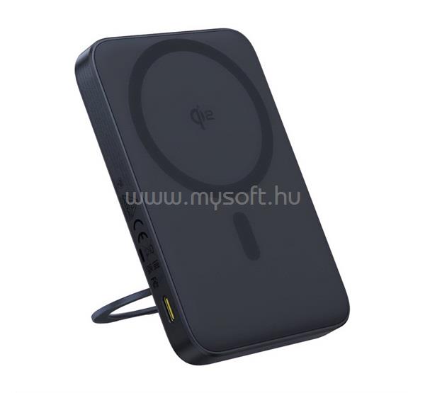 BASEUS PICOGO QI2 vésztöltő Type-C aljzat 5000mAh, kitámasztó, FEKETE