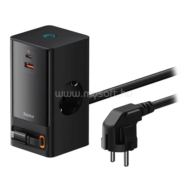 BASEUS PSLR000301 PowerCombo 65W hálózati töltő és elosztó (fekete)