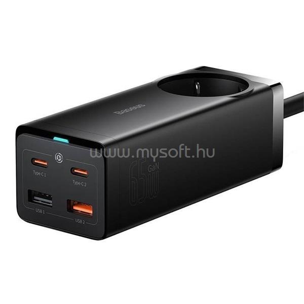 Baseus GaN3 Pro töltőállomás 65W, 1×CEE 7/3 + 2×USB Type-A + 2×USB Type-C + 100W USB Type-C, 1m kábel