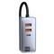 BASEUS autós töltő 3 USB+Type-C aljzat 120W, PD gyorstöltő + 1.5m hosszabbító, SZÜRKE CCBT-B0G small