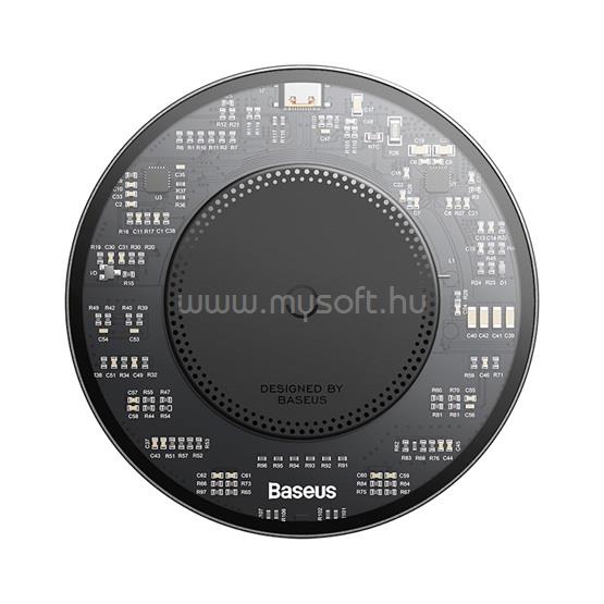 BASEUS BASEUS SIMPLE 2 asztali töltő 15W, mágneses + Type-C tápkábel, FEKETE