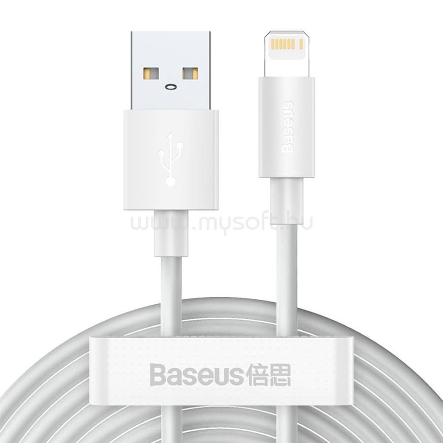 BASEUS Simple Wisdom USB-A - Lightning kábel 2db 1.5m (fehér)