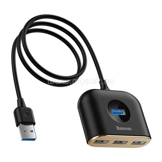 BASEUS Square Round 4-in-1 USB HUB dokkoló állomás, 1 m (fekete)