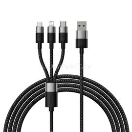 BASEUS StarSpeed One-for-Three USB Type-A - iPhone+USB Type-C+Micro USB, 3.5A gyorstöltő adatkábel, 1.2m, fekete CAXS000001 small
