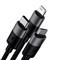 BASEUS StarSpeed One-for-Three USB Type-A - iPhone+USB Type-C+Micro USB, 3.5A gyorstöltő adatkábel, 1.2m, fekete CAXS000001 small