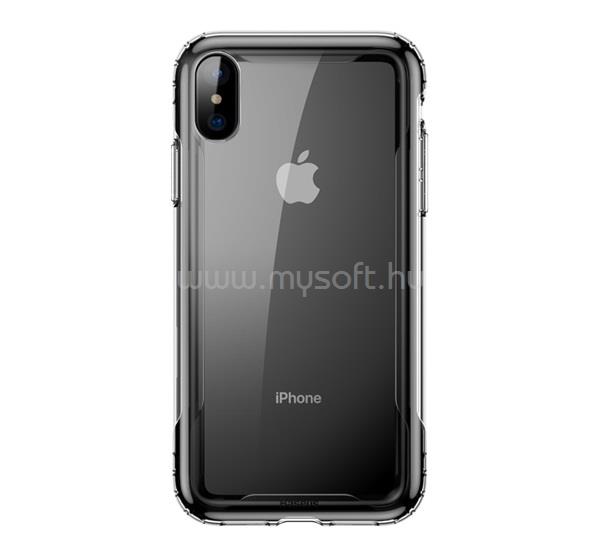 BASEUS iPhone XS Max 6.5 szilikon telefonvédő ütésállóság, légpárnás keret, FEKETE