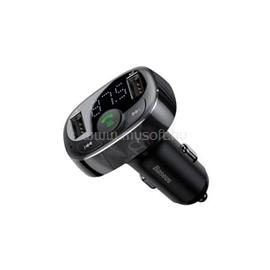 BASEUS T típusú Bluetooth FM Transzmitter és 2xUSB autós töltő Fekete CCMT000001 BAS626976 small