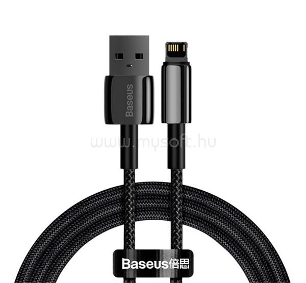 BASEUS iPhone 14 Plus / 14 Pro Max / 14 Pro BASEUS TUNGSTEN GOLD adatkábel USB - lightning, 200cm, FEKETE