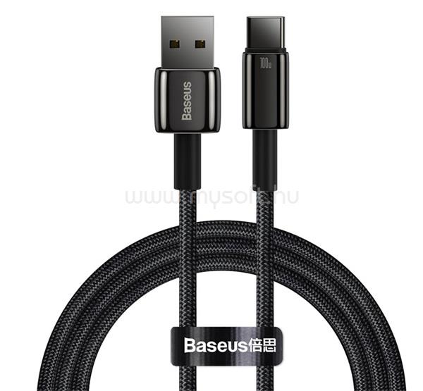 BASEUS BASEUS TUNGSTEN GOLD adatkábel USB - Type-C, 100cm, FEKETE