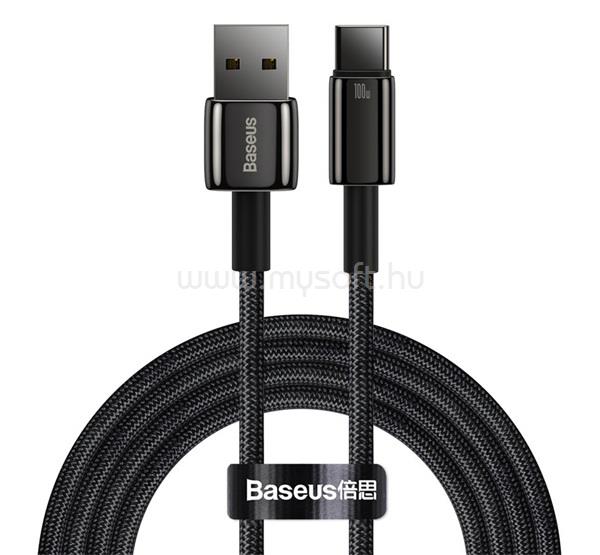 BASEUS BASEUS TUNGSTEN GOLD adatkábel USB - Type-C, 200cm, FEKETE