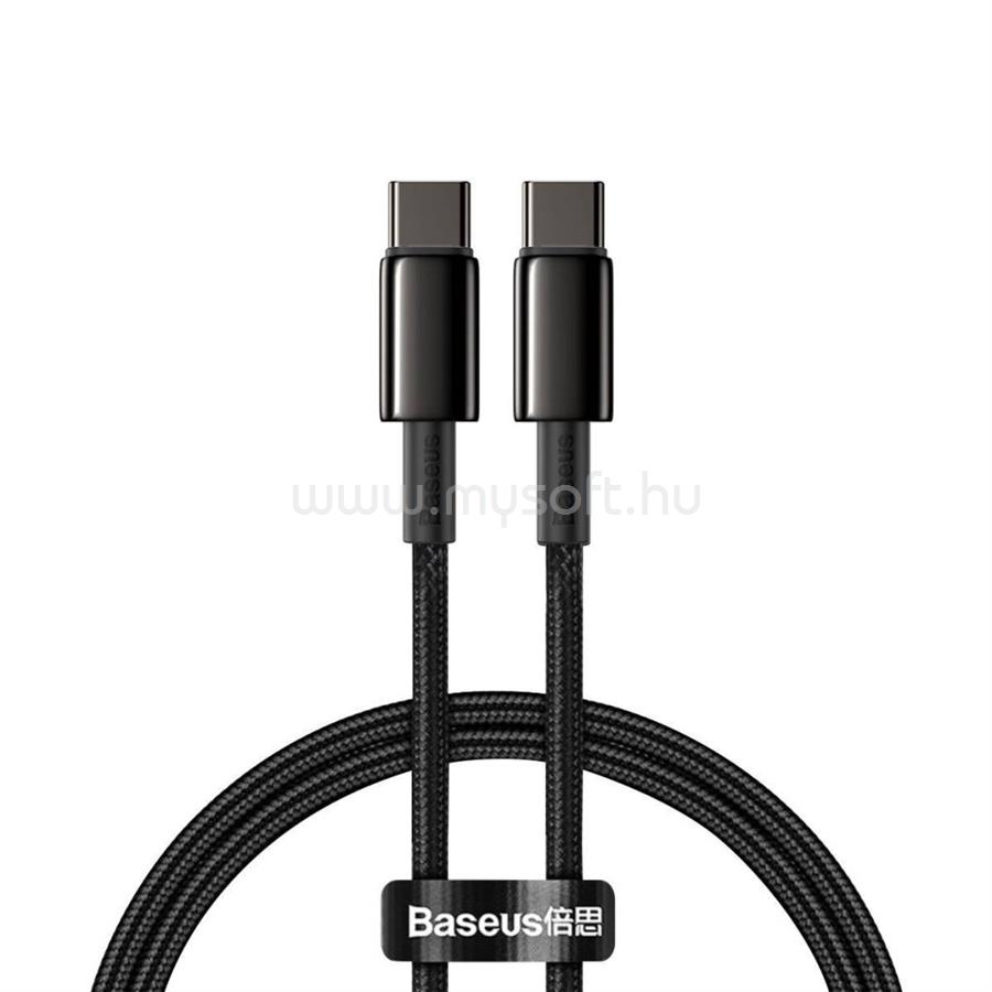 BASEUS TUNGSTEN GOLD adatkábel Type-C - Type-C, 100cm, FEKETE