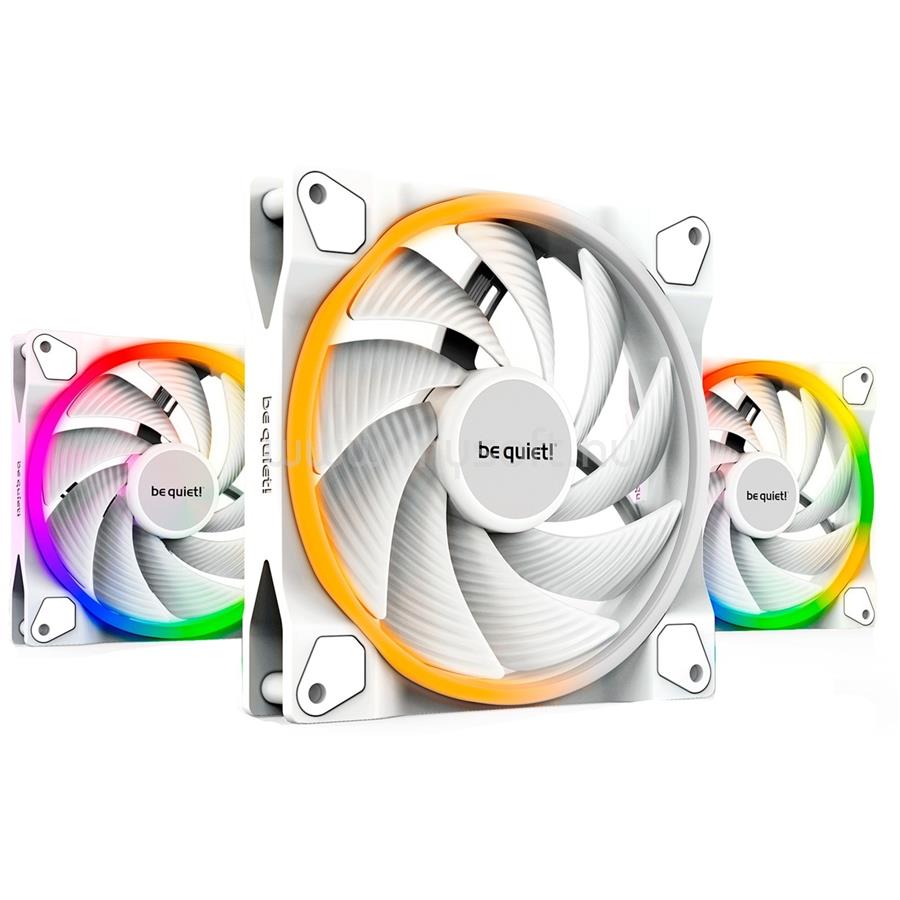 BE QUIET! Cooler 12cm - LIGHT WINGS WHITE 120mm PWM Triple Pack (RGB, 1700rpm, 20,6dB, fehér)