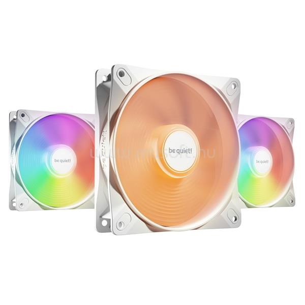 BE QUIET! LIGHT WINGS LX 120mm PWM high-speed White Triple-Pack ház hűtő ventilátor (RGB, 2100rpm, 30,9dB, fehér)
