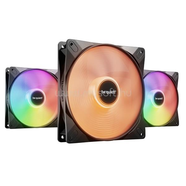 BE QUIET! LIGHT WINGS LX 140mm PWM high-speed Triple-Pack ház hűtő ventilátor (RGB, 1800rpm, 30,5dB, fekete)