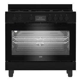 BEKO BGM 11226 EB szabadonálló kombinált tűzhely 90 × 60 cm, 111 literes elektromos multifunkciós sütővel, A+ BEKO_BGM_11226_EB small