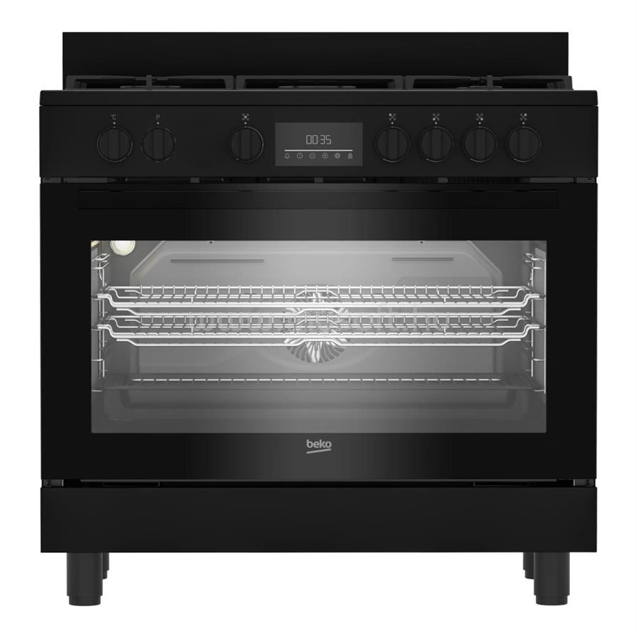 BEKO BGM 11226 EB szabadonálló kombinált tűzhely 90 × 60 cm, 111 literes elektromos multifunkciós sütővel, A+