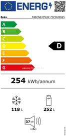 BEKO HŰTŐ ALULFAGYASZTÓS, NO FROST, D ENERGIAOSZTÁLY BEKO_B3RCNA375HW small