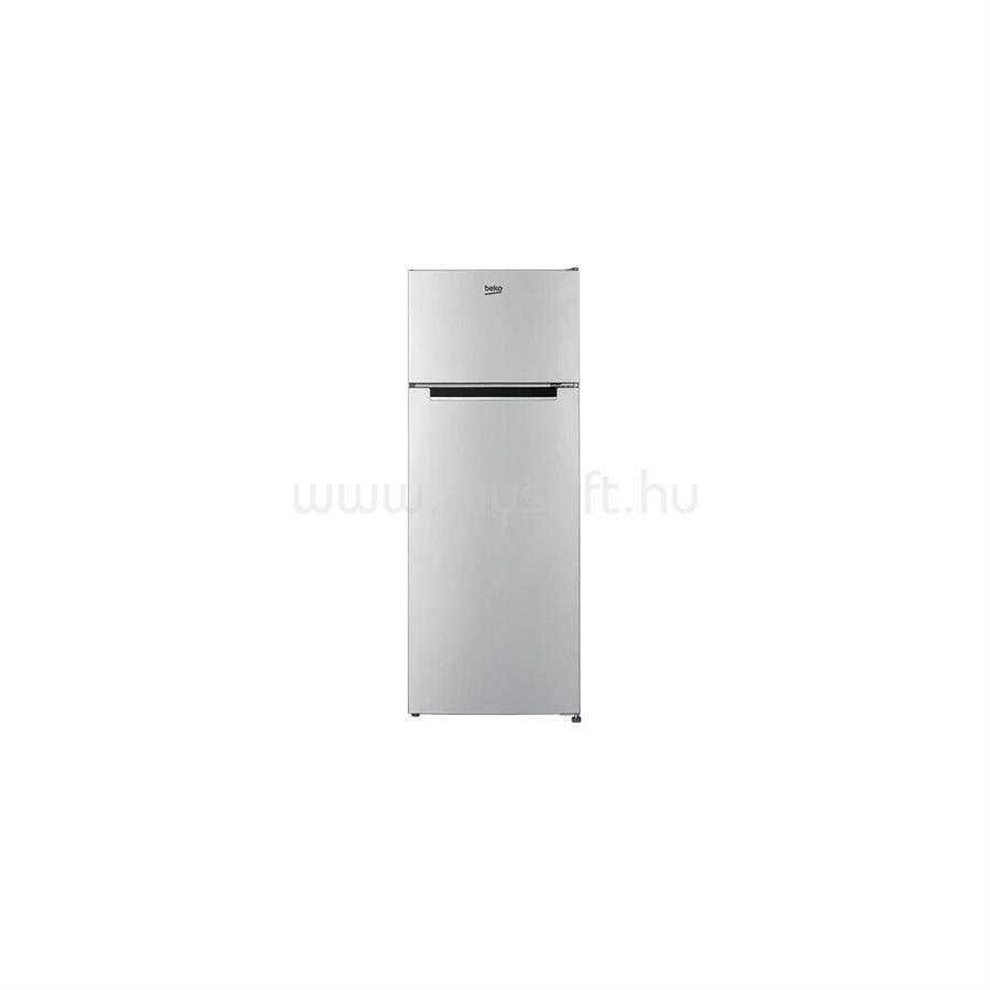 BEKO RDSO206K40SN felülfagyasztós hűtőszekrény, E energiaosztály, ezüst, 169 (hűtőtér) + 37 (fagyasztótér) liter