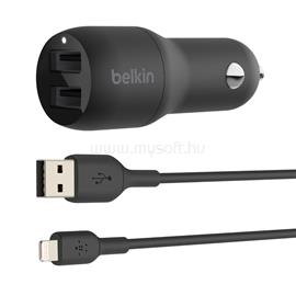 BELKIN BOOST CHARGE Car Charger Dual USB-A 24W + USB-A to Lightning Cable - Black CCD001bt1MBK small