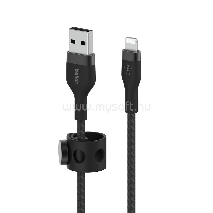 BELKIN BOOST CHARGE PRO Flex USB-A to LTG, Braided Silicone Cable - 1M - Black