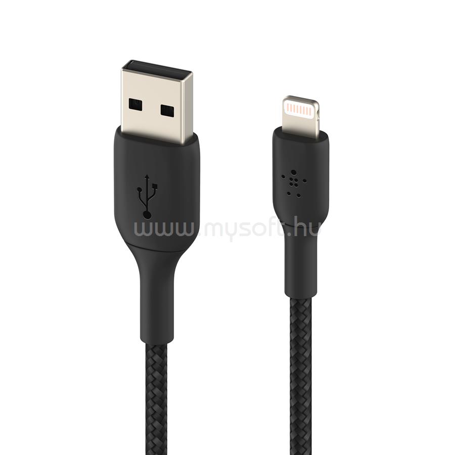 BELKIN BOOST CHARGE USB-A to Lightning Cable, Braided - 0,15M - Black