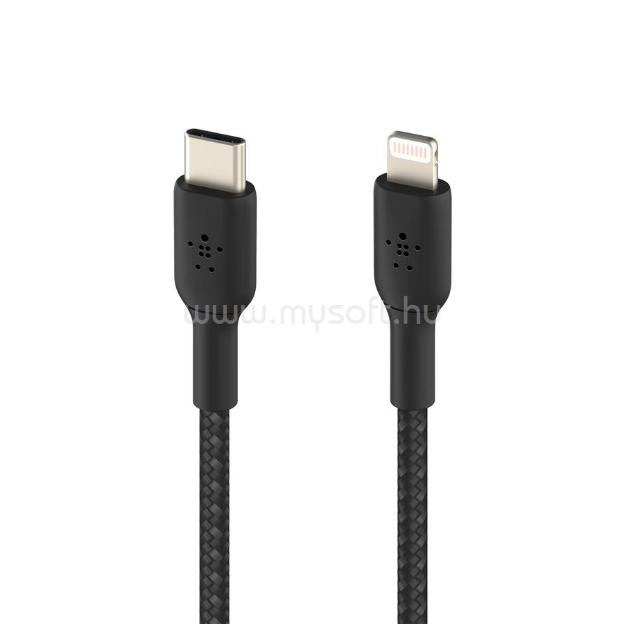 BELKIN BOOST CHARGE USB-C to Lightning Cable, Braided - 2M - Black