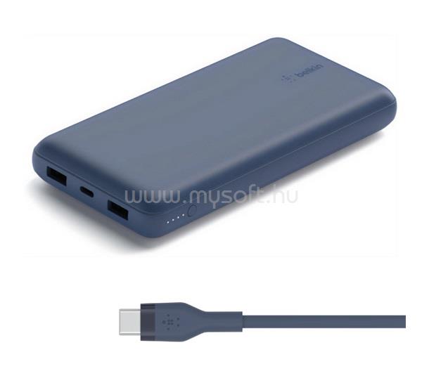 BELKIN BELKIN BOOST CHARGE vésztöltő 2 USB+Type-C aljzat 20000mAh, gyorstöltő + Type-C kábel, SÖTÉTKÉK