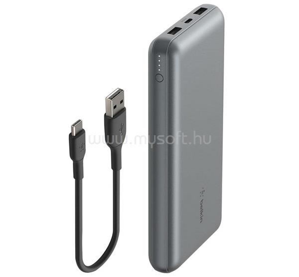 BELKIN BELKIN BOOST CHARGE vésztöltő 2 USB+Type-C aljzat 20000mAh, gyorstöltő + Type-C kábel, SÖTÉTSZÜRKE