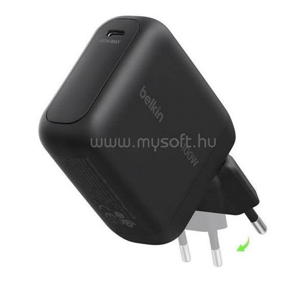 BELKIN BELKIN BoostCharge hálózati töltő Type-C aljzat 100W, PD gyorstöltő, FEKETE