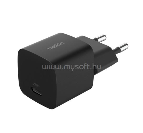 BELKIN BELKIN BOOSTCHARGE hálózati töltő Type-C aljzat 25W, PD gyorstöltő 3.1, FEKETE