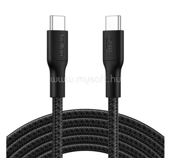 BELKIN BELKIN BOOSTCHARGE PRO adatkábel Type-C - Type-C, 300cm, FEKETE