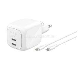 BELKIN BELKIN BOOSTCHARGE PRO hálózati töltő 2 Type-C aljzat 67W, PD gyorstöltő + Type-C kábel, FEHÉR WCH020KQ2MWH-B6 small