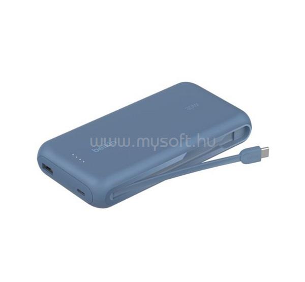BELKIN BELKIN BOOSTCHARGE vésztöltő USB+2 Type-C aljzat 20000mAh, LED jelzés + fix Type-C kábel, SÖTÉTKÉK