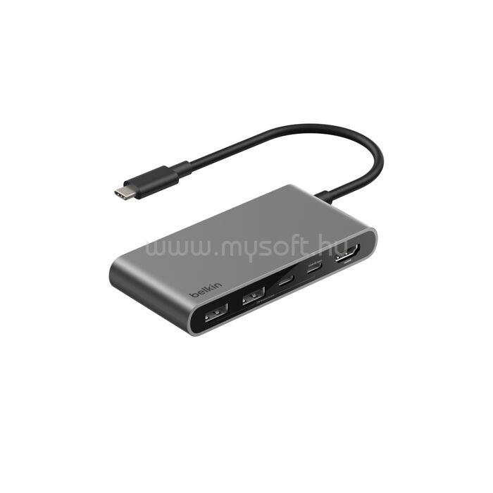 BELKIN Type-C HUB 5in1 elosztó, 20cm, SZÜRKE