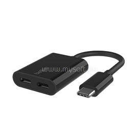 BELKIN ROCKSTAR Dual USB-C Audio + Charge Adapter - Black F7U081btBLK small